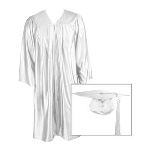 White Graduation Cap & Gown